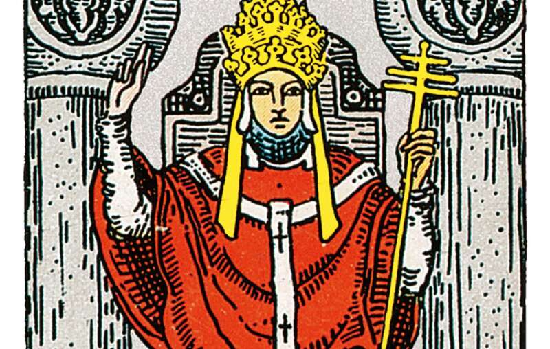 Der Hierophant – spiritueller Lehrer im Tarot, steht für Weisheit, Tradition und innere Führung.